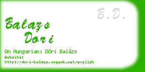 balazs dori business card